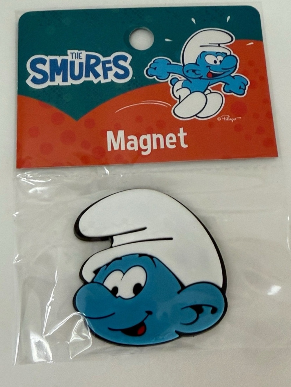 Disney The Smurfs Blue and White Smurf Head Magnet
